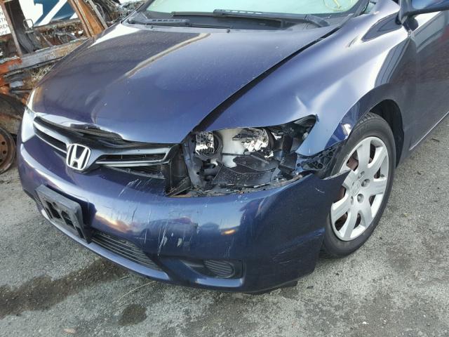 2HGFG126X6H536540 - 2006 HONDA CIVIC LX BLUE photo 9