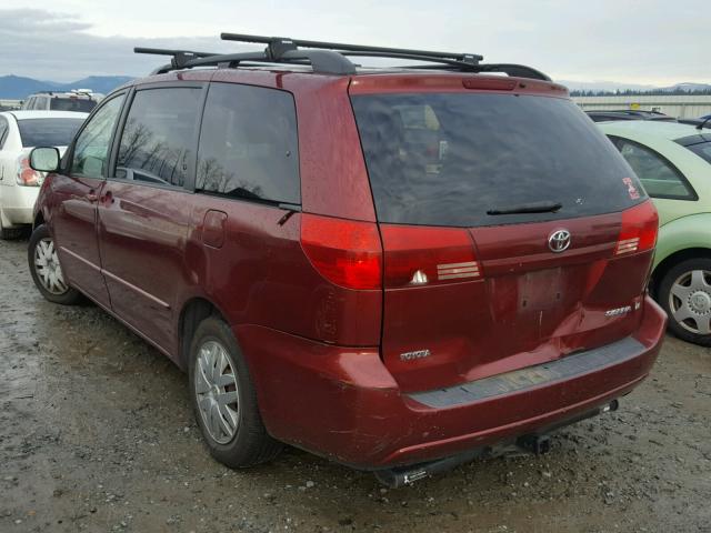 5TDZA23C54S006031 - 2004 TOYOTA SIENNA CE BURGUNDY photo 3