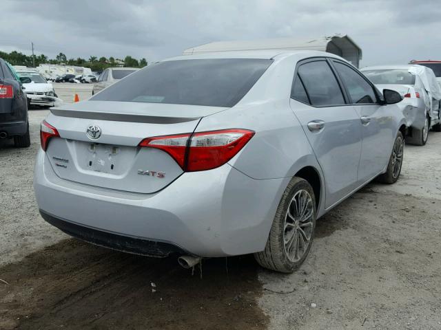 2T1BURHE2EC018336 - 2014 TOYOTA COROLLA L SILVER photo 4