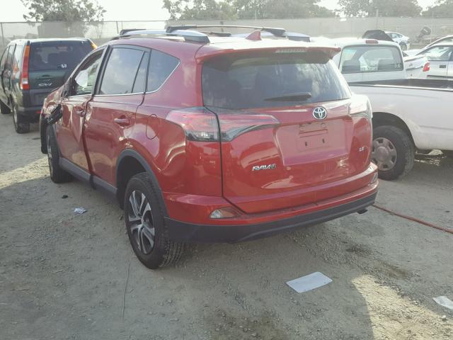 2T3ZFREV7GW256754 - 2016 TOYOTA RAV4 LE Qırmızı foto 3