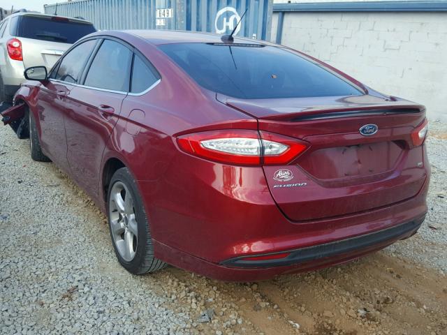 3FA6P0H72GR363875 - 2016 FORD FUSION SE RED photo 3