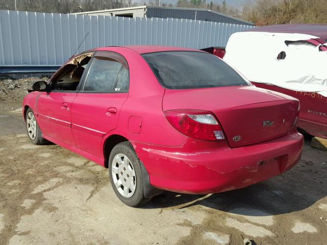 KNADC123626133106 - 2002 KIA RIO RED photo 3