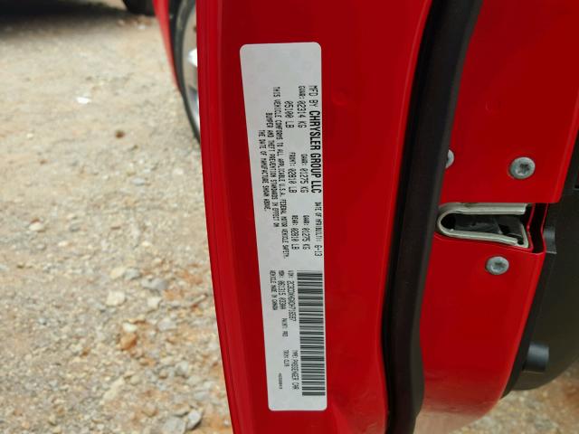 2C3CDXHGXDH716597 - 2013 DODGE CHARGER SX RED photo 10