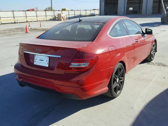 WDDGJ4HB7DF947148 - 2013 MERCEDES-BENZ C 250 RED photo 4