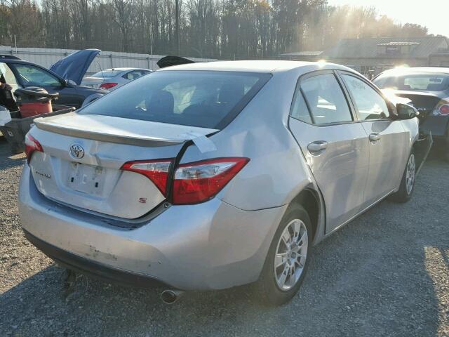 5YFBURHE0EP110996 - 2014 TOYOTA COROLLA L SILVER photo 4