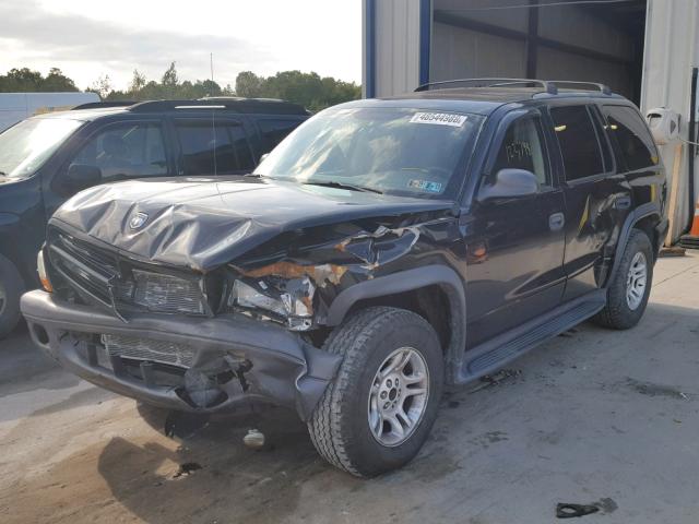 1D4HS38N73F551190 - 2003 DODGE DURANGO SP BLACK photo 2