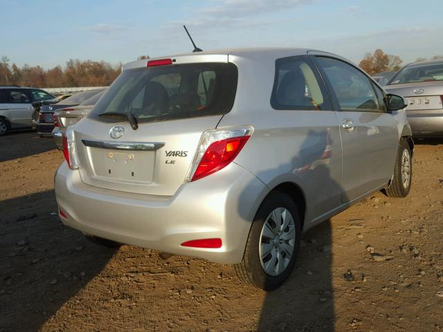 JTDJTUD32CD518325 - 2012 TOYOTA YARIS SILVER photo 4