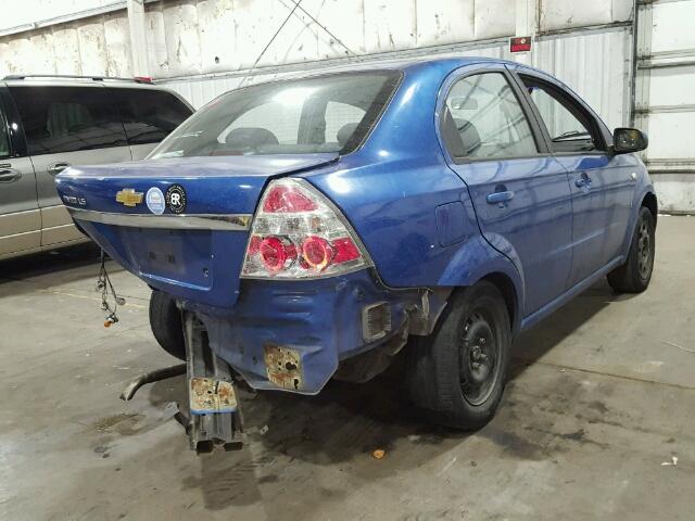 KL1TD56657B074613 - 2007 CHEVROLET AVEO BASE Կապույտ լուսանկար 4