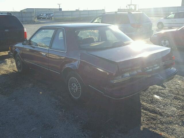 1G4AH11N7KG404142 - 1989 BUICK CENTURY CU BURGUNDY photo 3