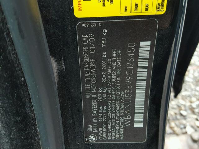 WBANU53599C123450 - 2009 BMW 528 I BLACK photo 10