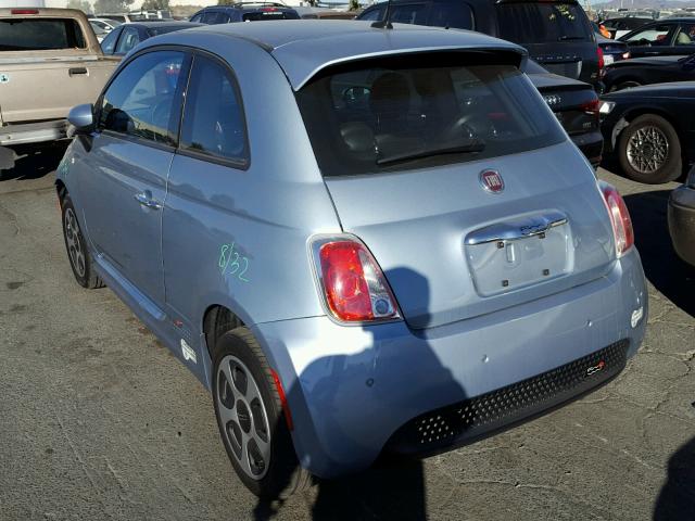 3C3CFFGE4FT672790 - 2015 FIAT 500 ELECTR BLUE photo 3