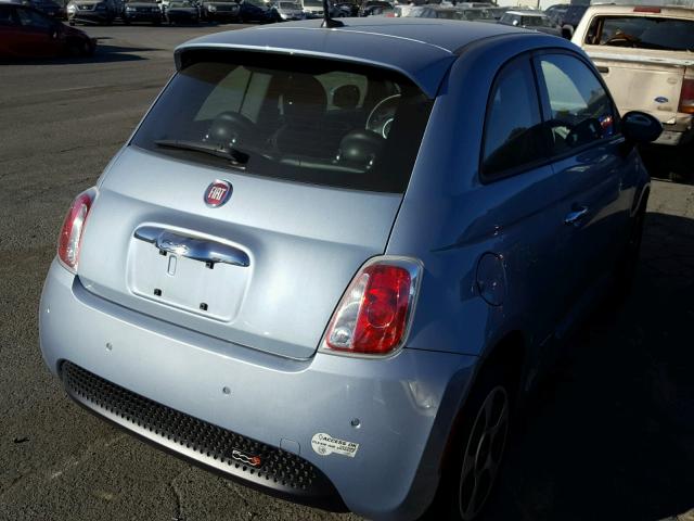 3C3CFFGE4FT672790 - 2015 FIAT 500 ELECTR BLUE photo 4