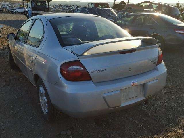 1B3ES56C65D237060 - 2005 DODGE NEON SXT SILVER photo 3