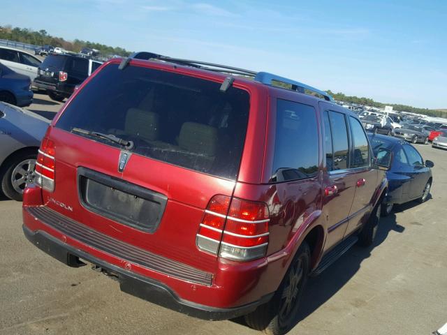 5LMEU78H63ZJ20908 - 2003 LINCOLN AVIATOR RED photo 4