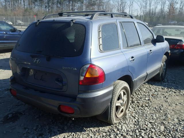 1M8SB12B43U406802 - 2003 HYUNDAI SANTA FE G BLUE photo 4