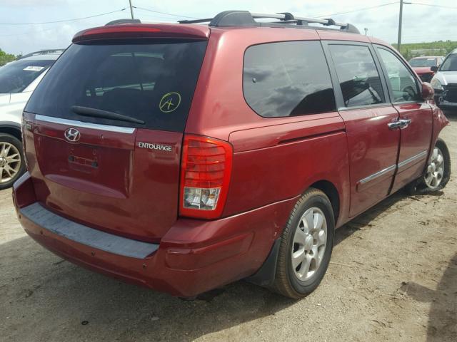 KNDMC233086051145 - 2008 HYUNDAI ENTOURAGE RED photo 4