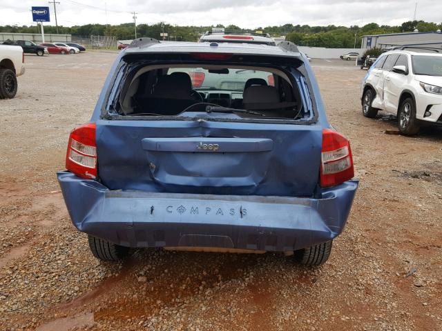 1J8FT47W37D359891 - 2007 JEEP COMPASS BLUE photo 9