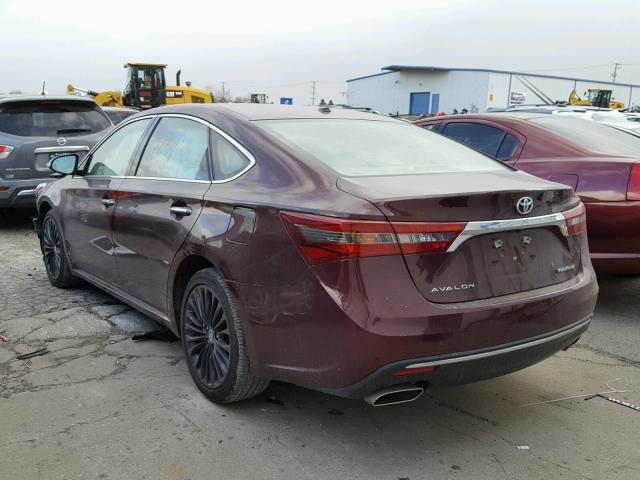 4T1BK1EB9GU197445 - 2016 TOYOTA AVALON XLE 勃艮第红 照片 3