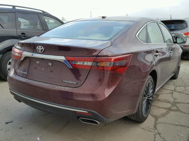 4T1BK1EB9GU197445 - 2016 TOYOTA AVALON XLE BURGUNDY photo 4