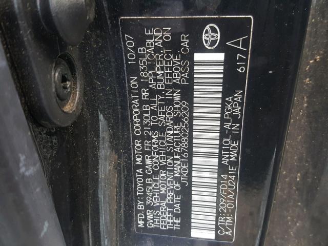 JTKDE167880256209 - 2008 TOYOTA SCION TC 黑色 照片 10