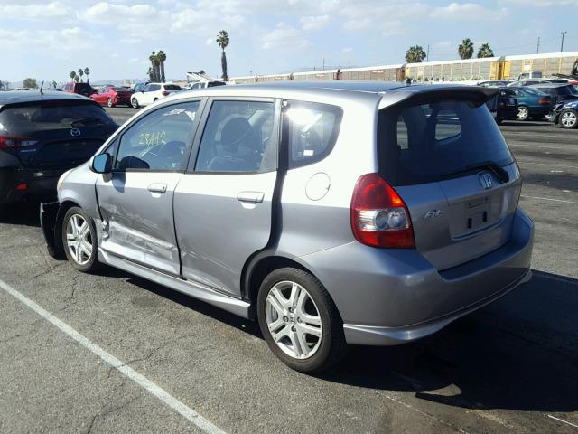 JHMGD38617S056751 - 2007 HONDA FIT S SILVER photo 3