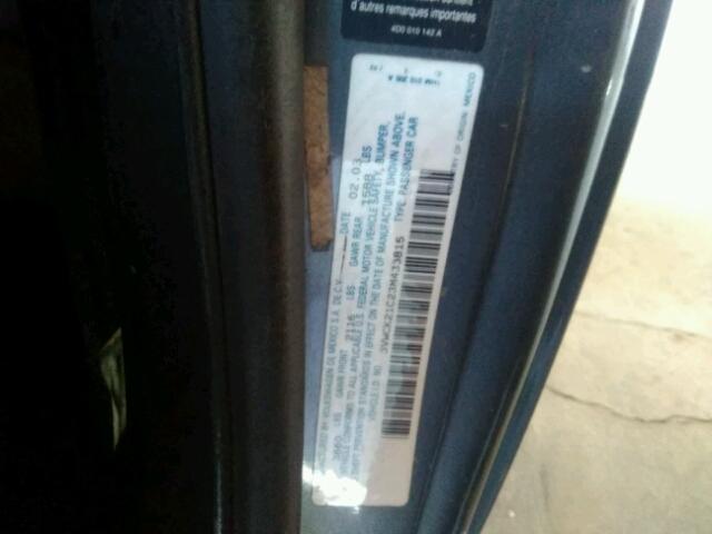 3VWCK21C23M433815 - 2003 VOLKSWAGEN NEW BEETLE ნაცრისფერი ფოტო 10