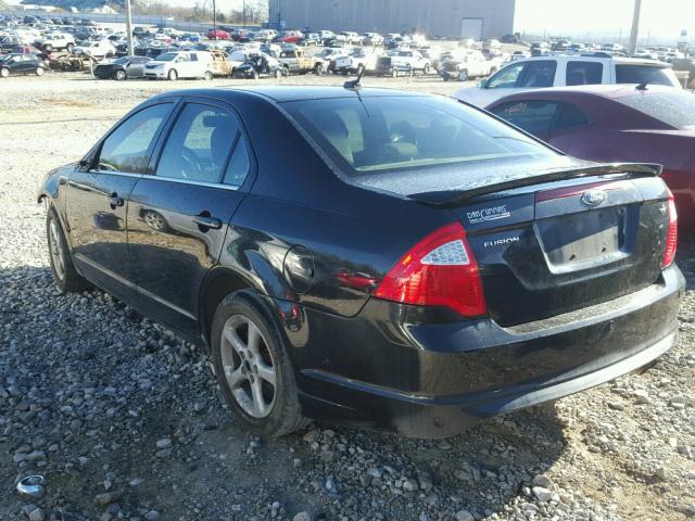 3FAHP0HA1CR247145 - 2012 FORD FUSION SE BLACK photo 3