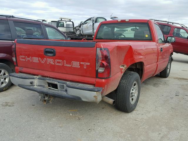 1GCEC14X84Z221213 - 2004 CHEVROLET SILVERADO RED photo 4