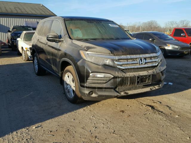 5FNYF6H11HB015203 - 2017 HONDA PILOT LX BLACK photo 1