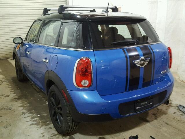 WMWZB3C52CWM06287 - 2012 MINI COOPER COU BLUE photo 3