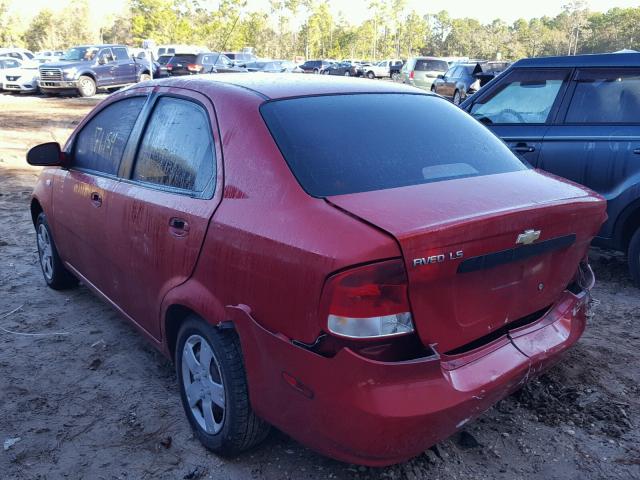 KL1TD56666B667556 - 2006 CHEVROLET AVEO BASE RED photo 3