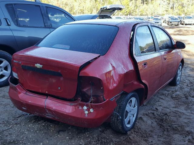 KL1TD56666B667556 - 2006 CHEVROLET AVEO BASE RED photo 4