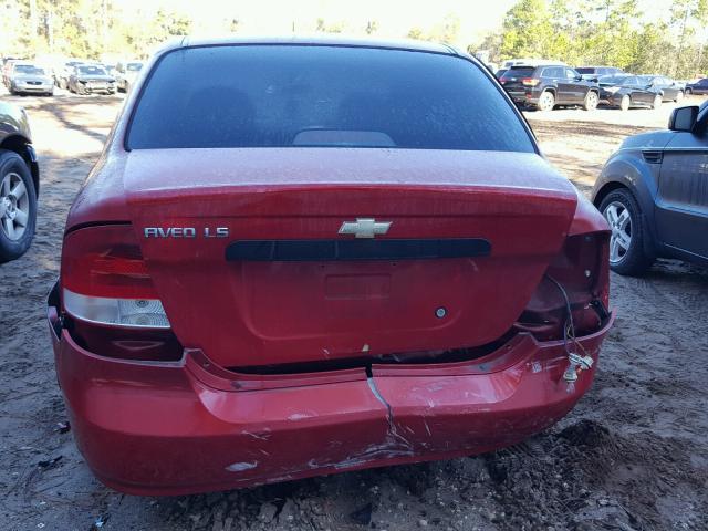 KL1TD56666B667556 - 2006 CHEVROLET AVEO BASE Qırmızı foto 9