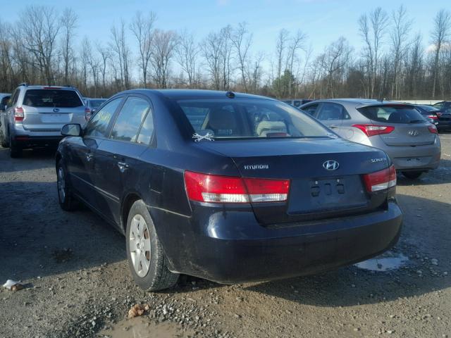 5NPET46C37H268382 - 2007 HYUNDAI SONATA GLS BLUE photo 3