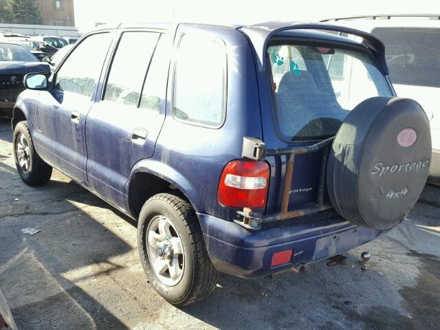 KNDJA7233X5615298 - 1999 KIA SPORTAGE BLUE photo 3