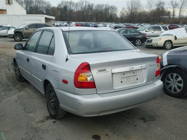 KMHCG45C82U386189 - 2002 HYUNDAI ACCENT GL GRAY photo 3