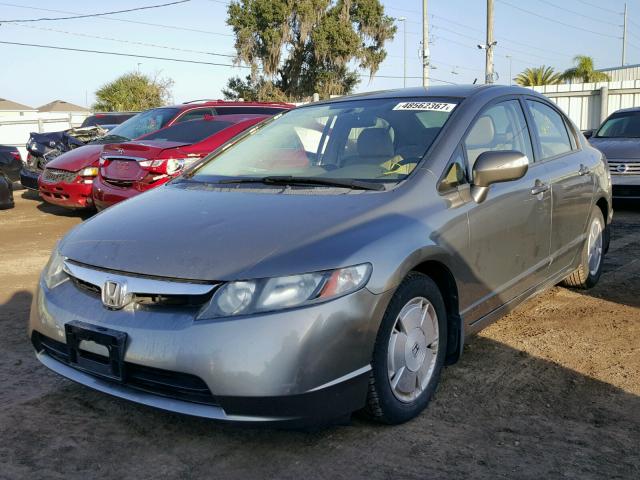 JHMFA36287S031592 - 2007 HONDA CIVIC HYBR GRAY photo 2