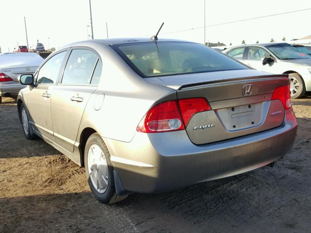 JHMFA36287S031592 - 2007 HONDA CIVIC HYBR GRAY photo 3