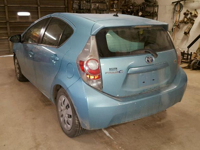 JTDKDTB34D1050454 - 2013 TOYOTA PRIUS C BLUE photo 3