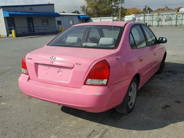 KMHDN45D01U079150 - 2001 HYUNDAI ELANTRA GL PINK photo 4