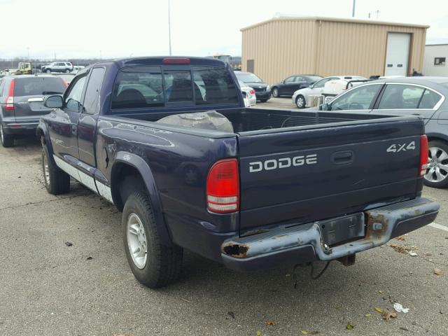 1B7GG22X9WS680266 - 1998 DODGE DAKOTA BLUE photo 3