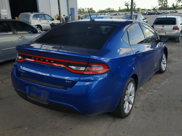 1C3CDFBAXDD153613 - 2013 DODGE DART SXT BLUE photo 4