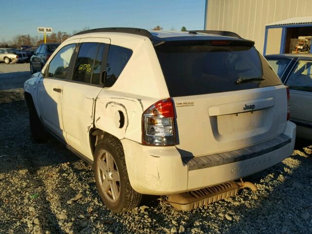 1J8FT47W77D145793 - 2007 JEEP COMPASS WHITE photo 3