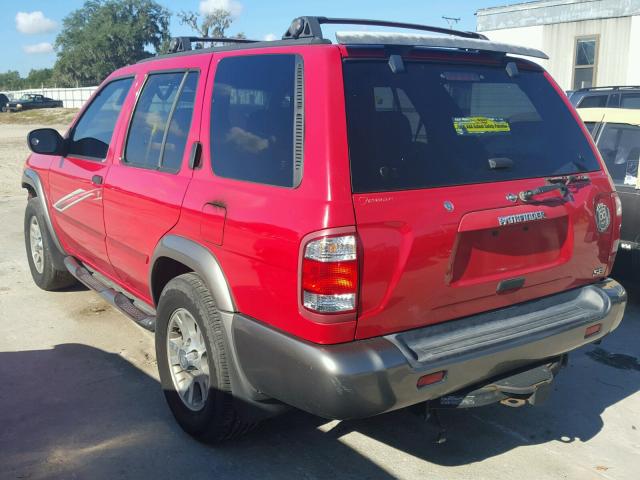 JN8AR07S0YW420470 - 2000 NISSAN PATHFINDER RED photo 3