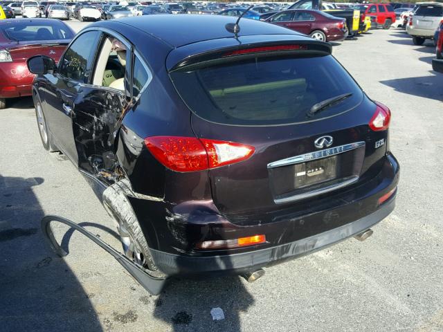 JNKAJ09EX8M304035 - 2008 INFINITI EX35 BASE MAROON photo 3