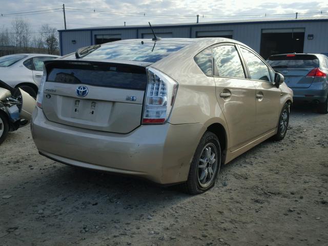 JTDKN3DUXB0261759 - 2011 TOYOTA PRIUS GOLD photo 4