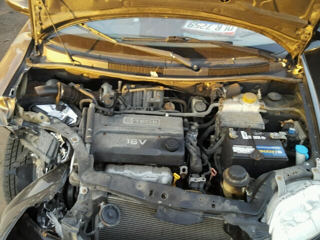 KL1TD62615B485404 - 2005 CHEVROLET AVEO BASE BLACK photo 7