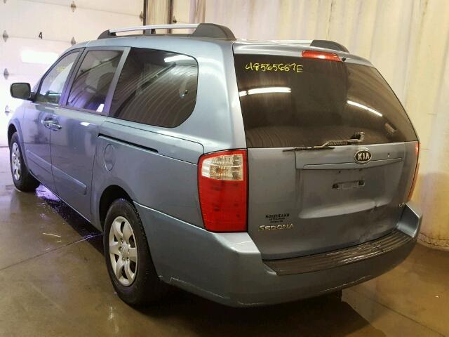 KNDMB233786255847 - 2008 KIA SEDONA EX BLUE photo 3