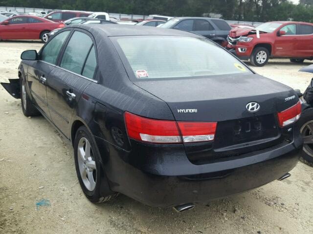 5NPEU46F76H002174 - 2006 HYUNDAI SONATA GLS BLACK photo 3