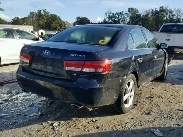 5NPEU46F76H002174 - 2006 HYUNDAI SONATA GLS BLACK photo 4